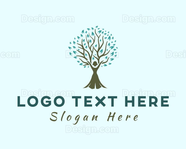 Yoga Woman Tree Logo