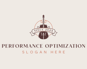 Cello String Instrument logo design