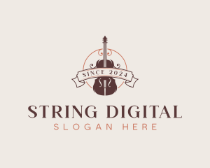 Cello String Instrument logo design