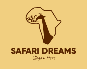 Giraffe Africa Map logo design