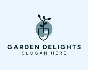 Shovel Landscaping Plant logo design