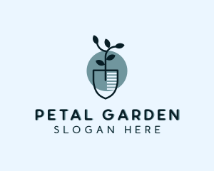 Shovel Landscaping Plant logo design