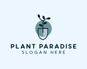 Shovel Landscaping Plant logo design