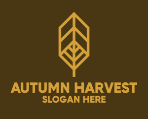 Geometric Autumn Leaf logo design