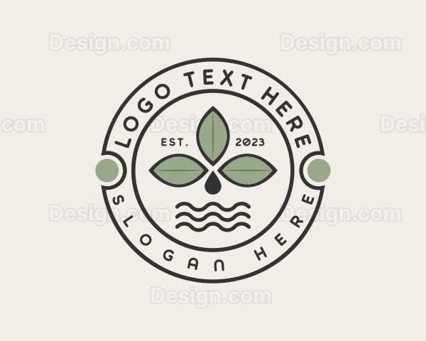 Cafe Herb Leaf Logo