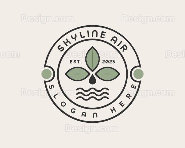 Cafe Herb Leaf Logo