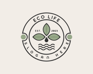 Eco Leaf Water logo design