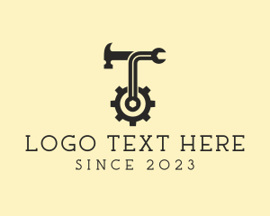 Cog Handyman Letter T  logo