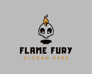 Flame Punk Skull logo design