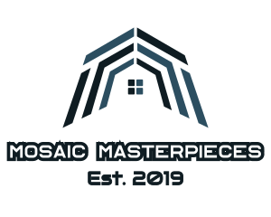 Blue Mosaic House logo design