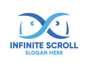 Blue Infinity Fish logo design