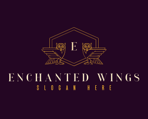 Premium Owl Wings logo design