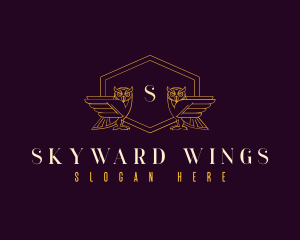 Premium Owl Wings logo design