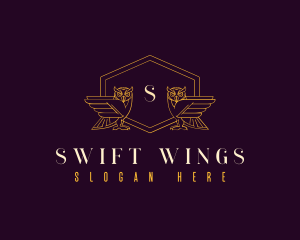 Premium Owl Wings logo design