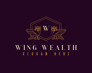 Premium Owl Wings logo design