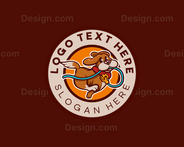 Dog Pet Leash Logo