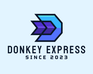 Blue Arrow Express Letter D logo design