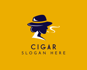 Smoking Woman Hat logo design