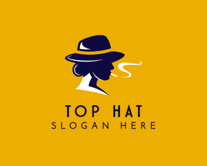 Smoking Woman Hat logo design