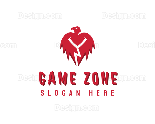 Red Vulture Bird Letter Y Logo
