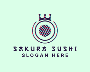 Glitch Sushi Crown  logo design