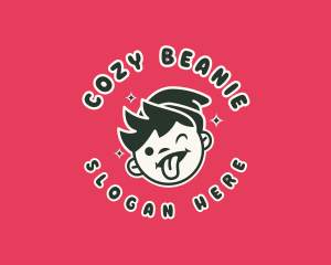 Cartoon Beanie Boy logo design