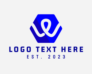 Hexagon Tech Loop Letter W logo