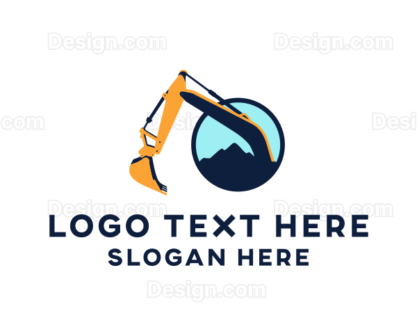 Mountain Excavator Equipment Logo