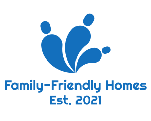 Blue Abstract Family logo design