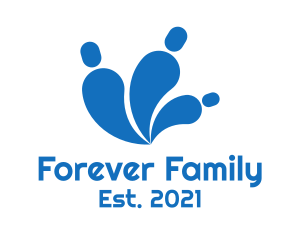 Blue Abstract Family logo design