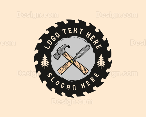 Hammer Chisel Woodwork Logo