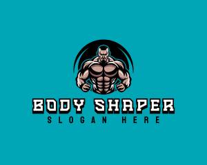 Trainer Man Strong Muscles logo design