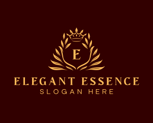 Luxury Crown Wreath logo design