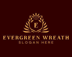 Luxury Crown Wreath logo design