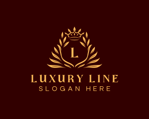 Luxury Crown Wreath logo design