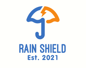 Umbrella Lightning Storm logo design