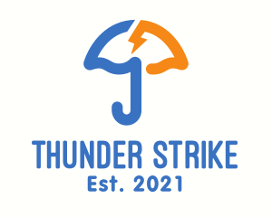 Umbrella Lightning Storm logo design