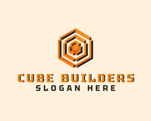 3d Puzzle Game Cube logo design