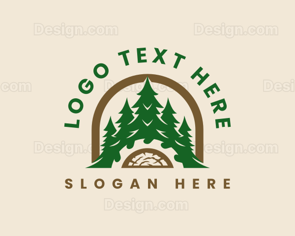 Pine Tree Logging Carpentry Logo