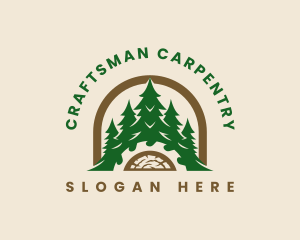 Pine Tree Logging Carpentry logo design