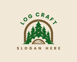 Pine Tree Logging Carpentry logo design