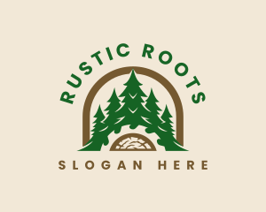 Pine Tree Logging Carpentry logo design