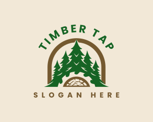 Pine Tree Logging Carpentry logo design