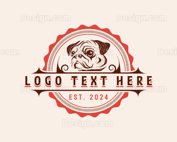 Pug Dog Pet Logo