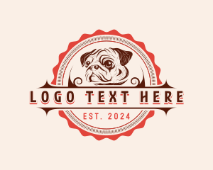 Pug Dog Pet logo