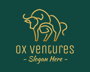 Golden Ox Monoline logo design