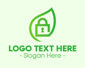 Green Leaf Padlock logo