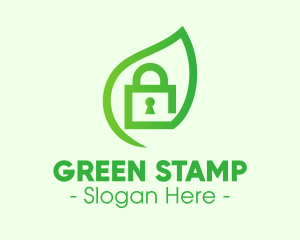 Green Leaf Padlock logo design