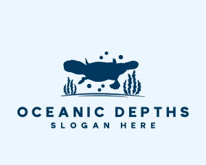 Underwater Aquarium Platypus logo design