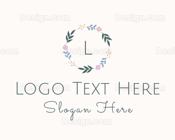 Decorative Floral Wreath Logo